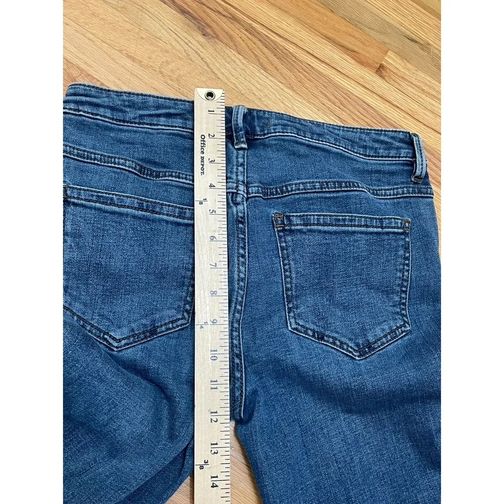 Free People Women's 27 Blue‎ Jeans Denim Cotton Skinny Leg Medium Wash Stretch